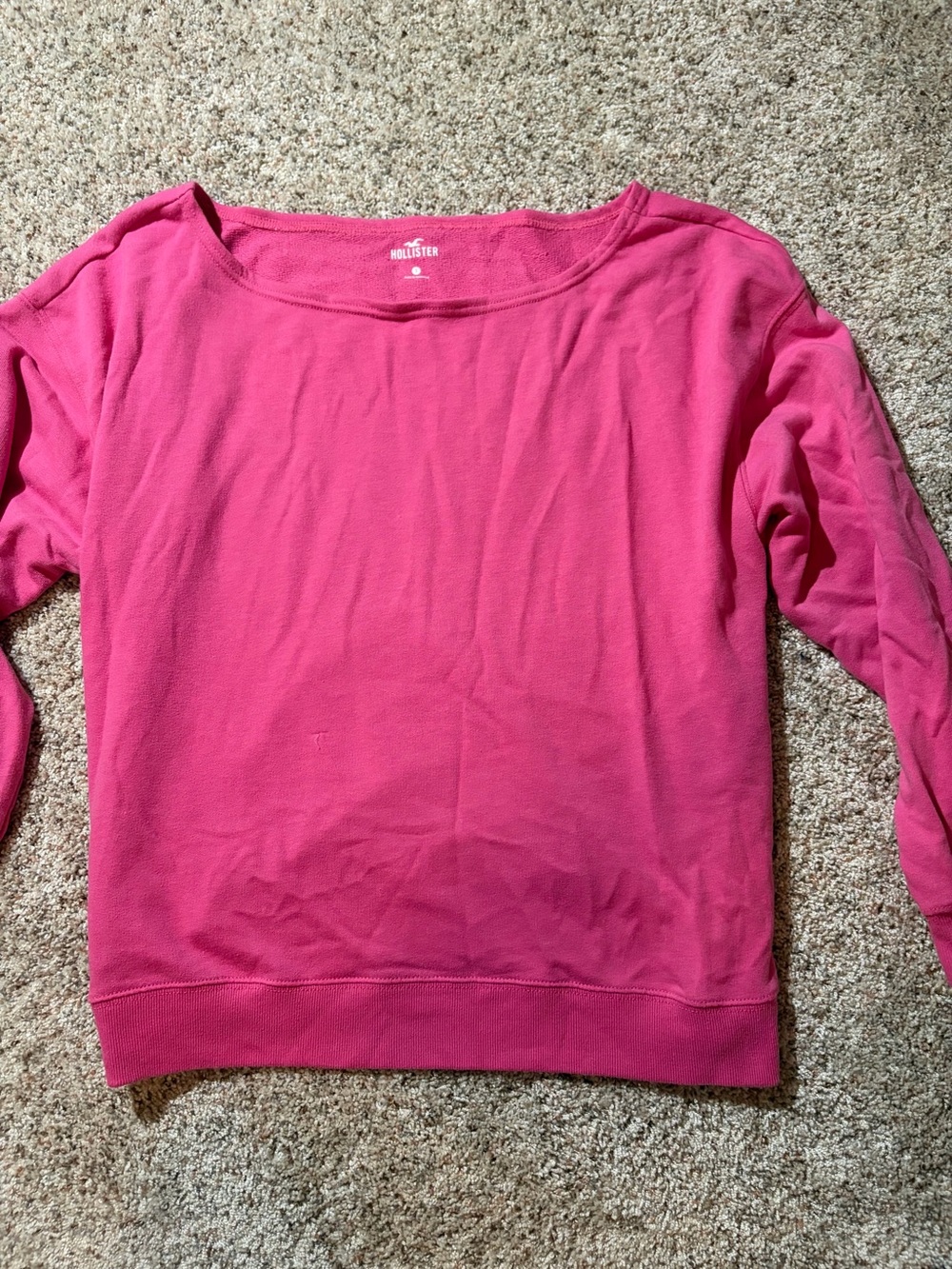 Hollister Raspberry Pink off-shoulder long sleeve
